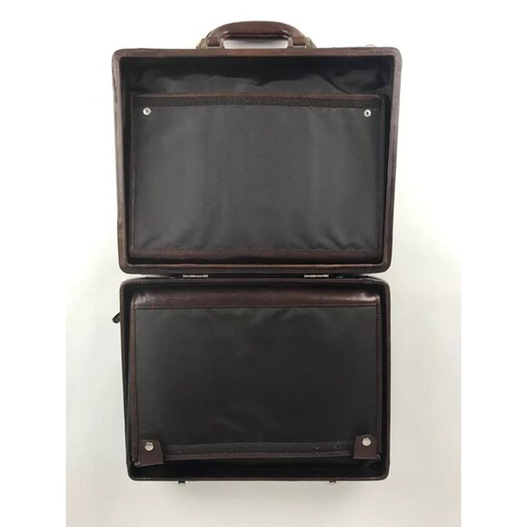 Wilsons Leather Unisex Brown Pelle‎ Studio Inner Pockets Divider Briefcase Bag - Picture 8 of 13